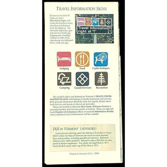 2001 Vermont State Map Vintage Official Ephemera Travel Trip Tourism Vacation - Picture 3 of 4